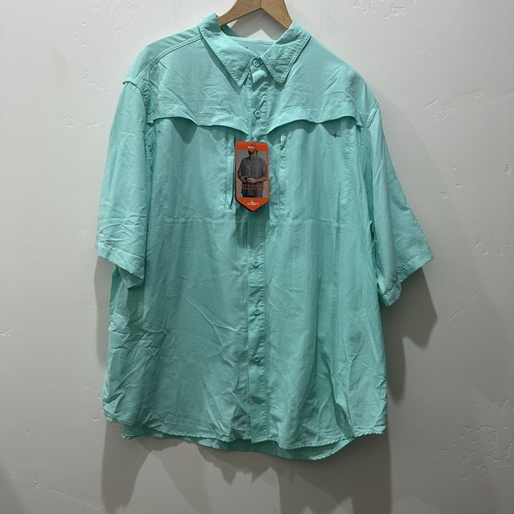 HABIT‎ Mens Kestrel Creek S/S Shirt Aruba Blue Sz X-Large UPF 30+ NWT - Picture 1 of 9